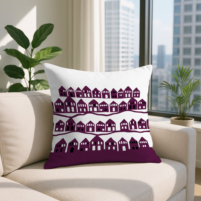 Coussin carré intérieur / extérieur Amiro, Mauve, Carré 19 po