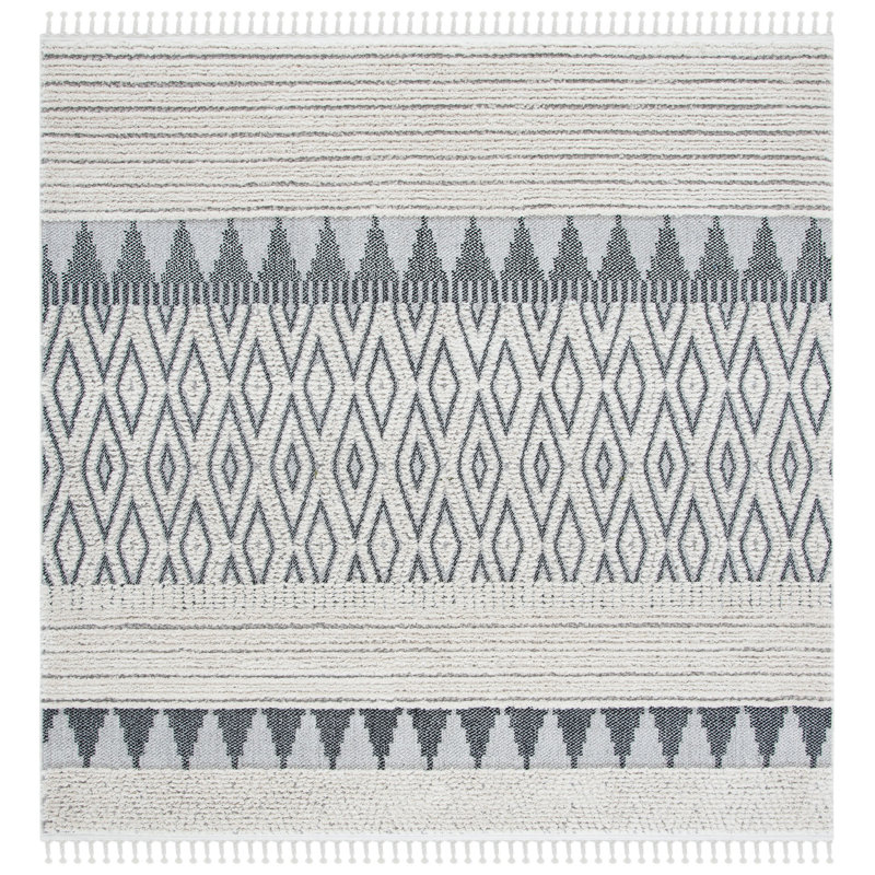 Tapis géométrique Khallid Performance, Carré 6 pi 7 po