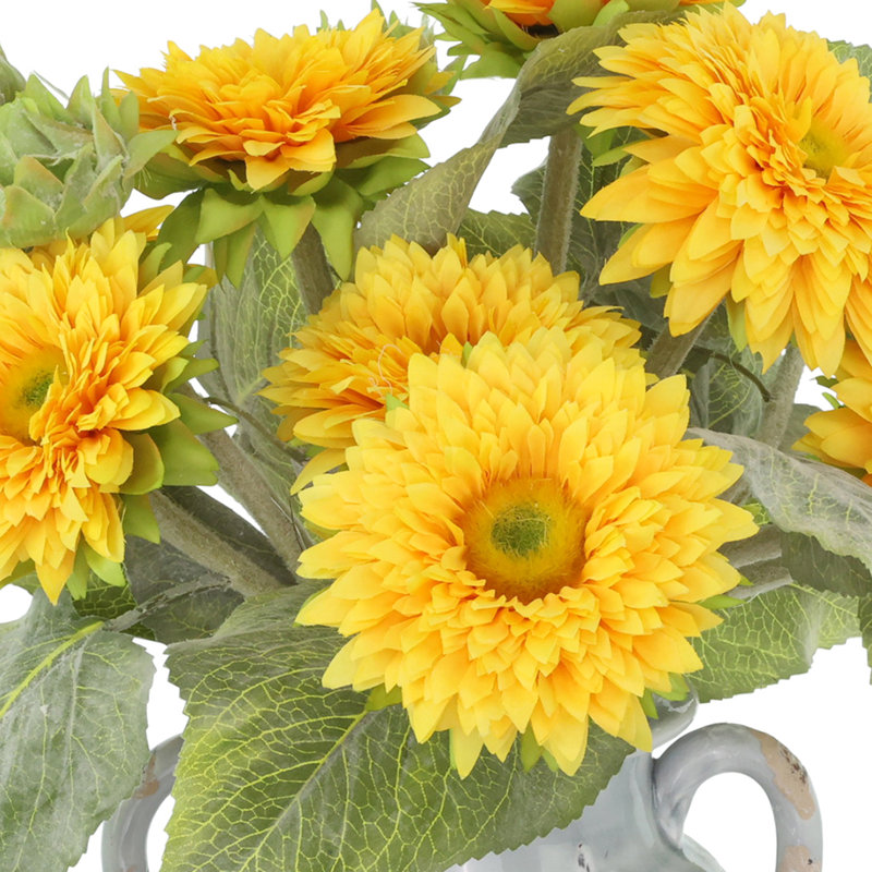 Sunflowers Arranged in Stone Vase