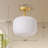 11.8" Modern White Jade Glass Semi Flush Mount