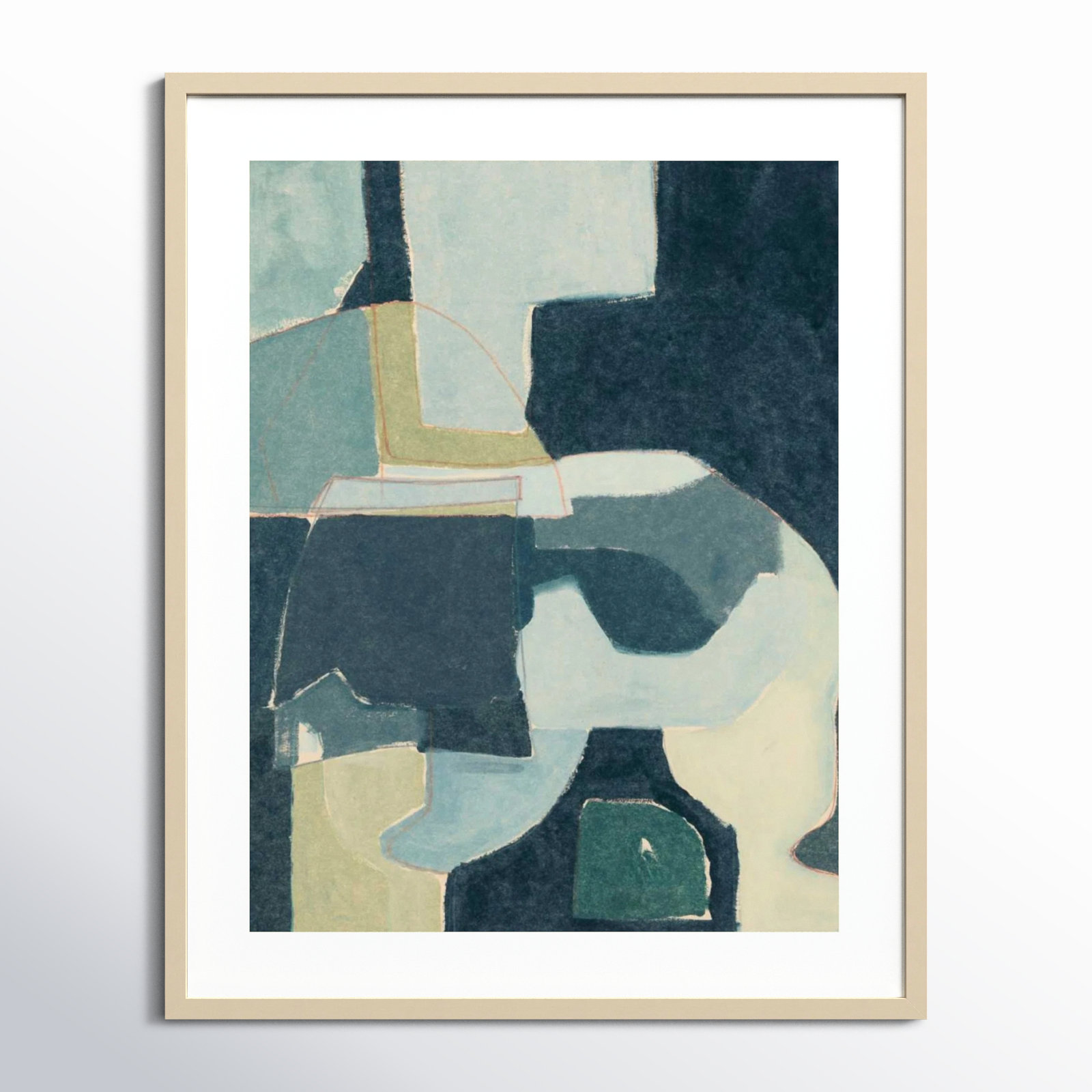 Blue Note III by Rob Delamater, Brown Framed, 41" H x 33" W x 1" D