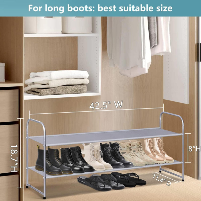 18 Pair Shoe Rack, Gray