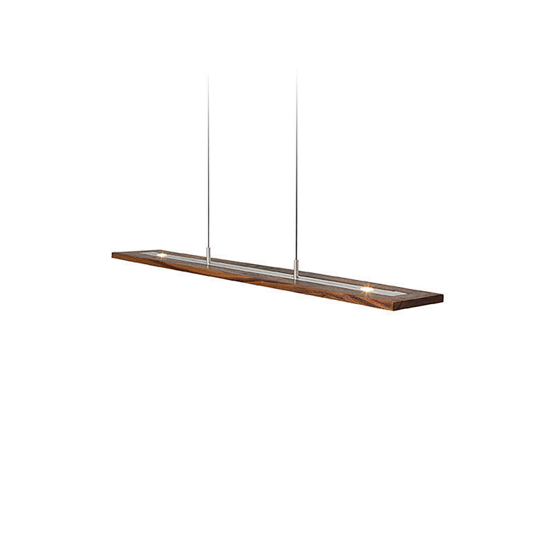 Vix Dimmable LED Pendant, Oiled Walnut, 0.75" H x 48" W x 8" D, 2700K