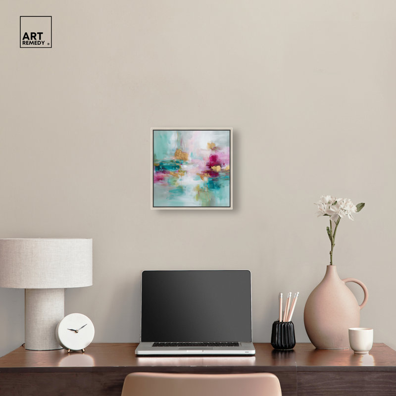 «Golden Veins II», reproduction d'art sur toile encadrée par Art Remedy, cadre argenté, 12 x 12, 13"H x 13"W, Silver Frame