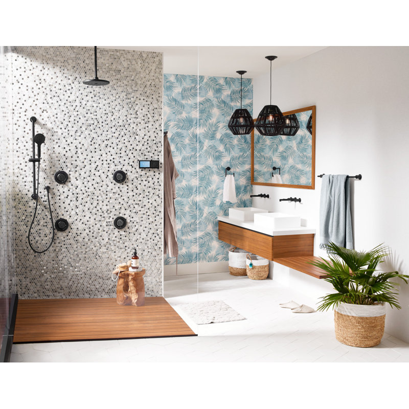 Moen Eco-Performance 5-Function Handheld Shower with 30-Inch Slide Bar and 69-Inch Hose, Matte Black