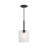 Allenhurst 60 Watt 1-Light Geometric Pendant Light with Clear Rippled Glass Shade-1985649925-1985649923