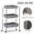 3-Tiers Stainless Steel Utility Cart with Wheels,12*17.3*31.3 inch Rolling Cart,Metal Cart, Salon Trolley Cart,Kitchen Storage Cart,Bathroom Cart-63932256