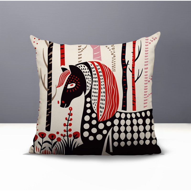 Coussin carré intérieur / extérieur noko, Rouge, Carré 19 po