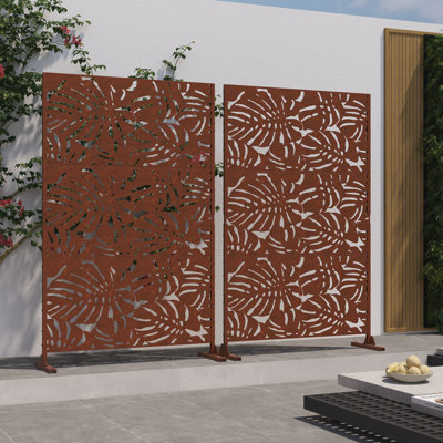 Helary Outdoor Privacy Screen Freestanding with Panels for Patio Fence
