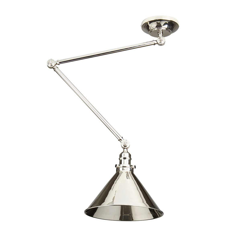 Evie Swing Arm Sconce, Polished Nickel
