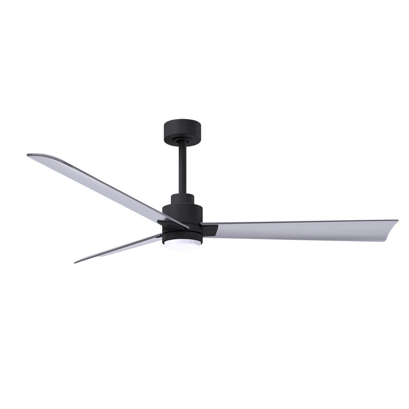 Ventilateur de plafond Alessandra, Nickel brossé, Noir mat, 56"