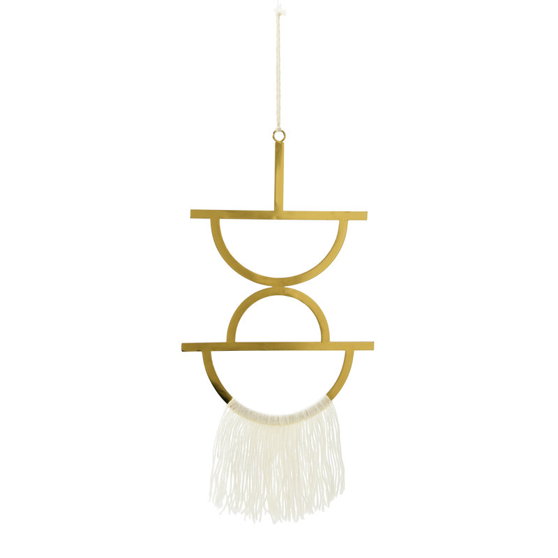 Geometric Metal Wall Hanging with Tassel