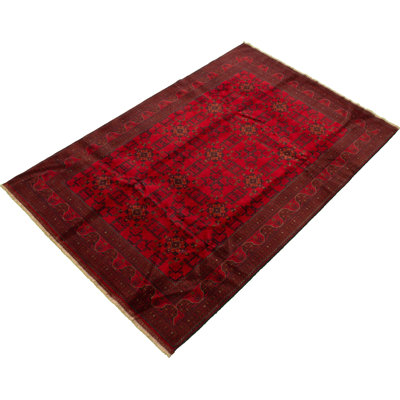 One-of-a-Kind 6'6'' X 9'7'' 2010s Wool Area Rug in Red