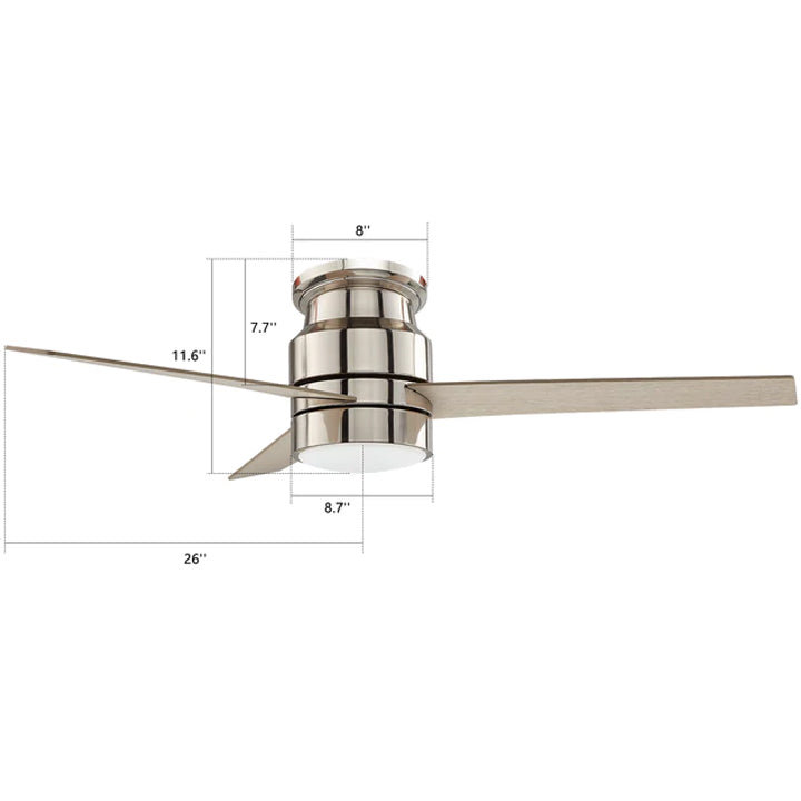 Ventilateur de plafond intelligent Raiden avec ensemble d'éclairage DEL et contrôle mural, fonctionne avec l'assistant Google, Amazon Alexa et les raccourcis Siri.