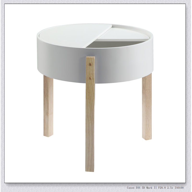 Bodfish White & Natural Round End Table