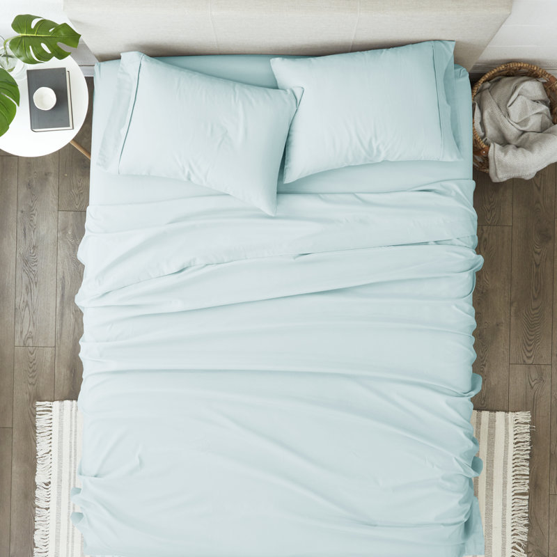 Aqua Twin XL Deep Pocket Microfiber Sheet Set