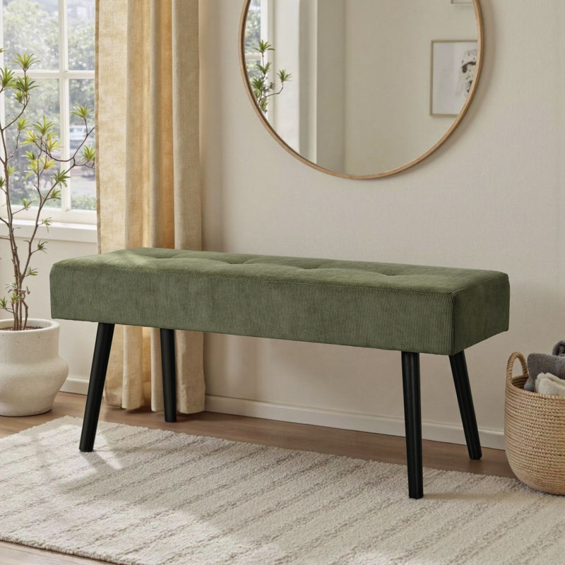 Upholstered Bench, Green