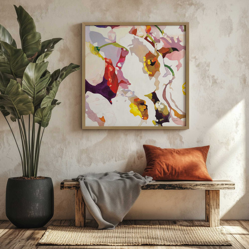 «Vivid Floral Expressions I», reproduction sur toile, H 21,75 po x l 21,75 po, Argent argent