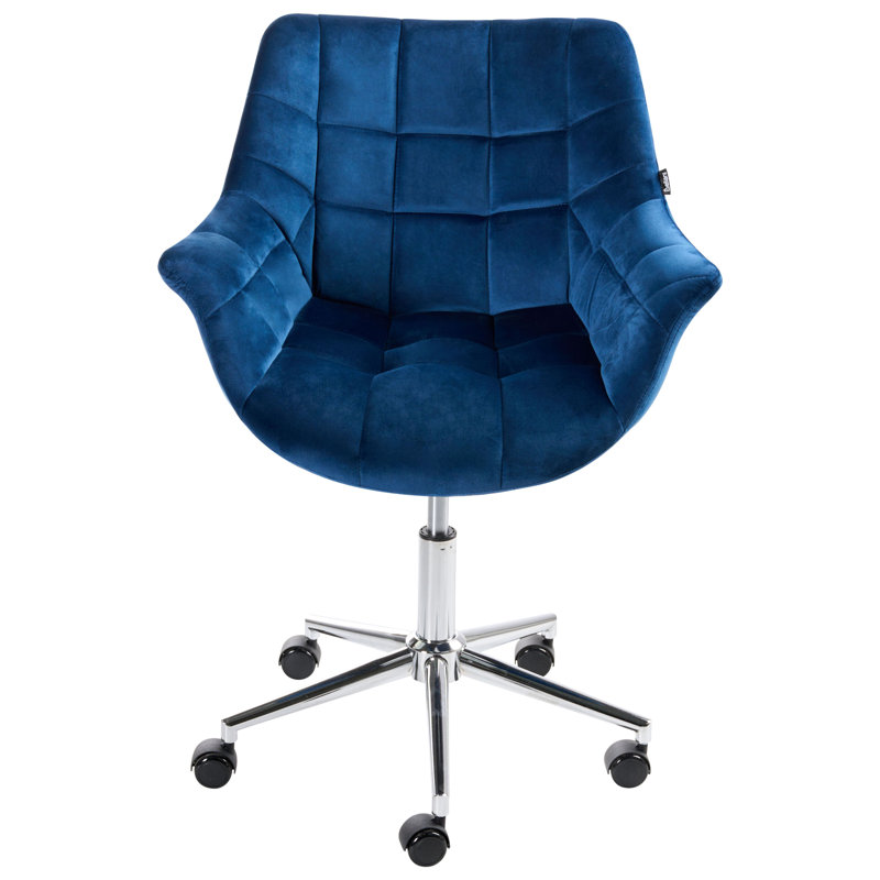 Velvet Office Chair, Navy Blue