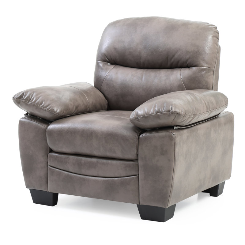 Torcon Faux Leather Armchair, Gray Faux leather