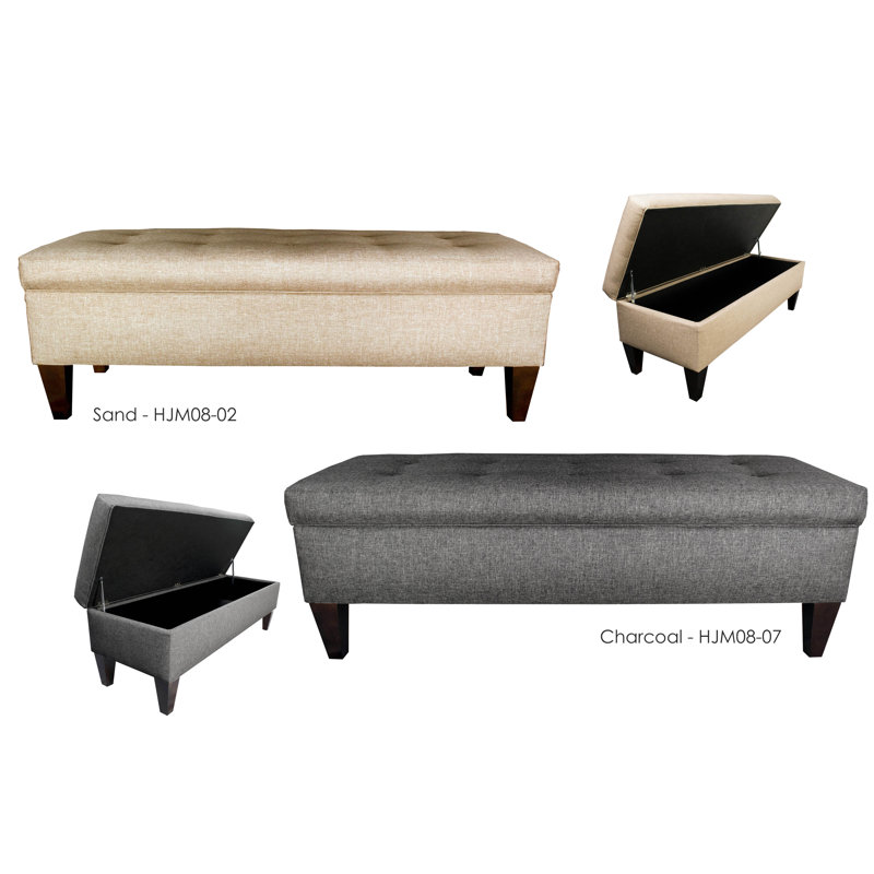 Banc de rangement rembourré Conyer, Gris moyen