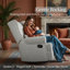 Fauteuil oscillant inclinable pivotant extra large 34,25 po blanc cassé avec repose-pieds