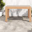Grandes tables de patio en bois d'acacia, table basse moderne en teck clair pour la maison