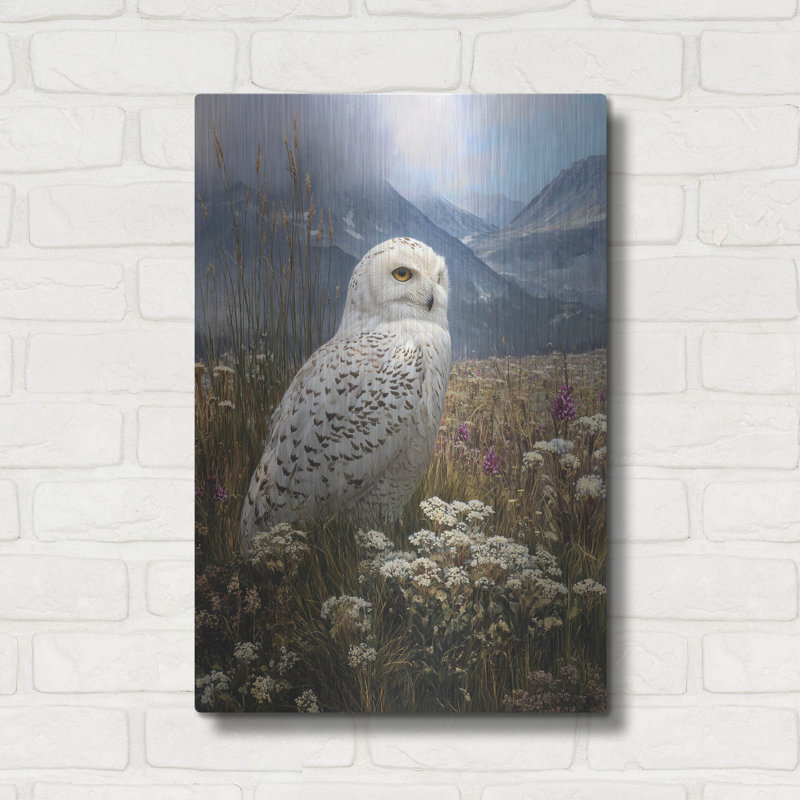  «Snowy Owl» par Ann Klee, art mural en métal, 16 po x 24 po, H 24 po x l 16 po