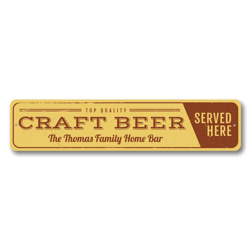 Plaque en aluminium Craft Beer, H 4 po x l 18 po x P 0,04 po