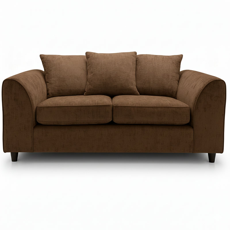 2 Seater Chenille Sofa, Brown