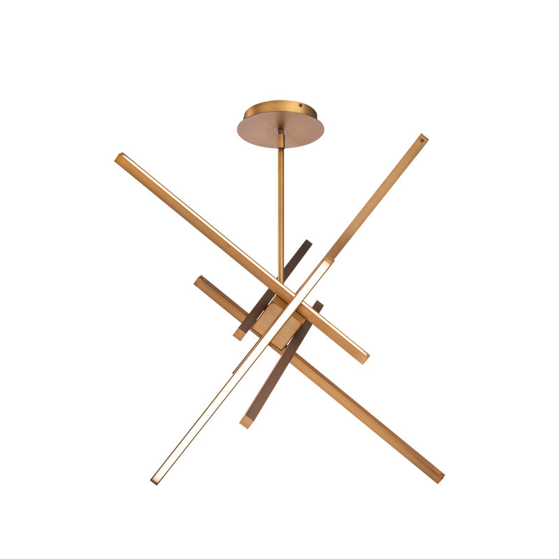 Rochelle 6-Light Chandelier, Aged Brass, 29"
