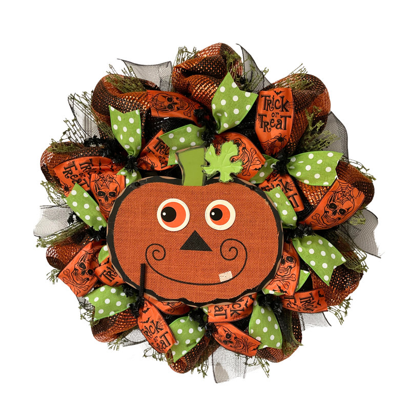 Couronne d'Halloween avec citrouille loufoque