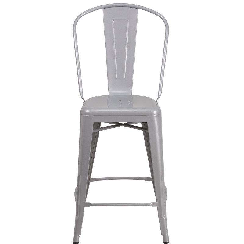 Tabouret de bar 24,25 po Flara, Argent argent