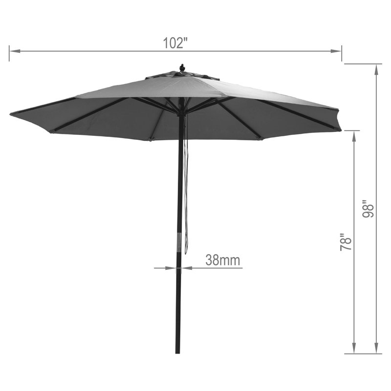 Marysville 102'' Market Umbrella, Dark Brown