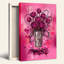 Art mural sur toile, fond de graffiti, pivoines roses en argent-132732518