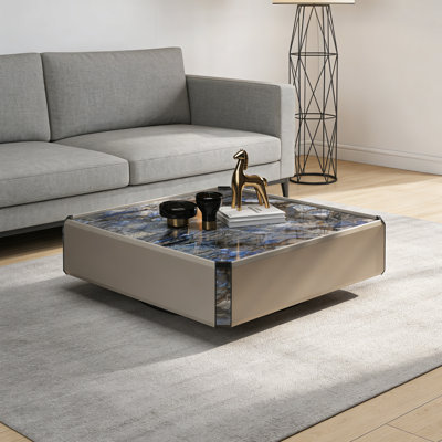 Table basse carrée avec 2 tiroirs