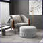 Repose-pieds capitonné en velours pour salon, vestibule et coiffeuse | Gris clair | Polyester