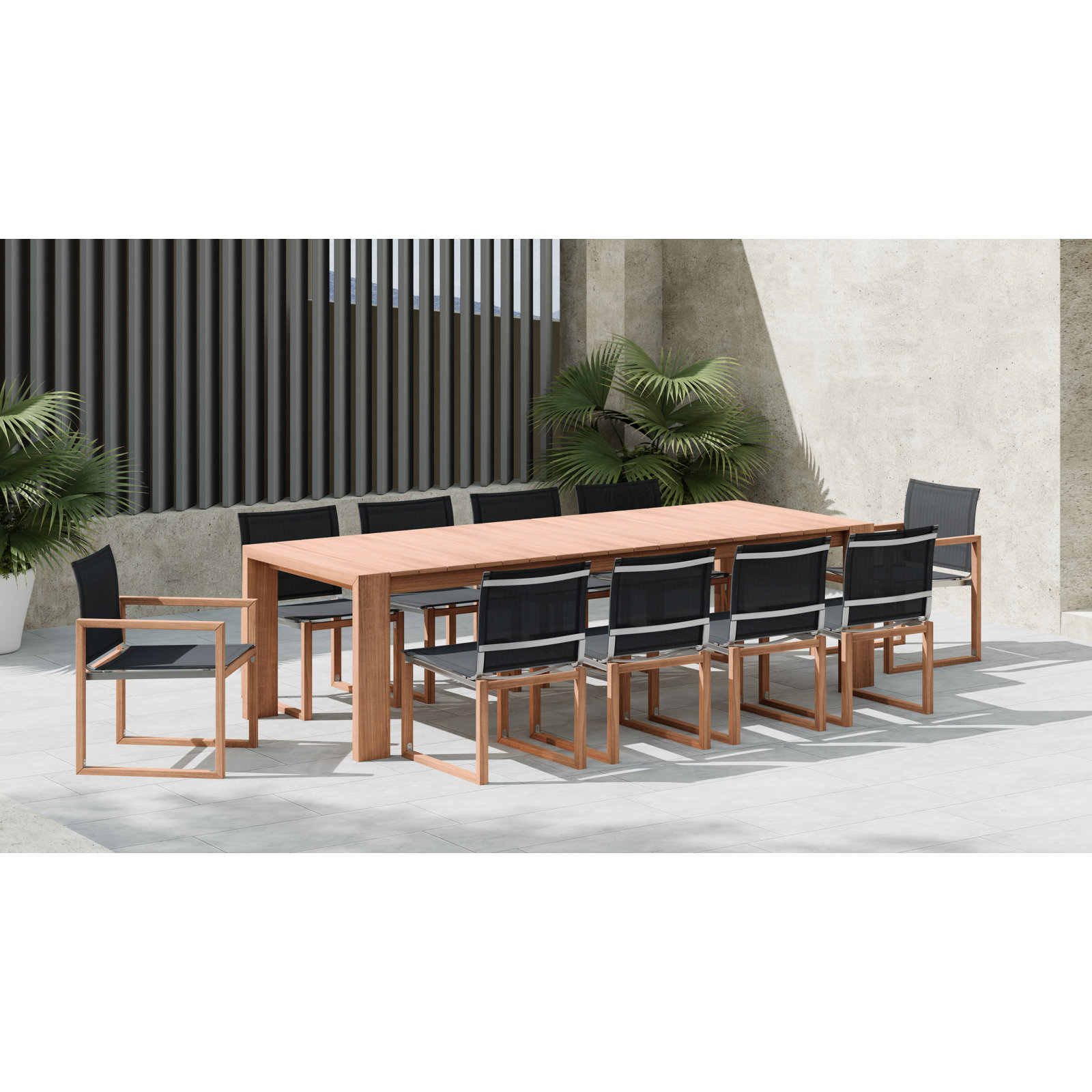 Tulum 109" Teak Patio Dining Table