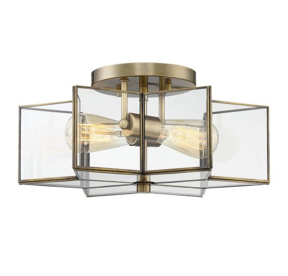 Putnam 2 Light Glass Semi Flush Mount, Glass