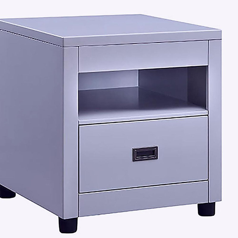 Dove grey storage end table
