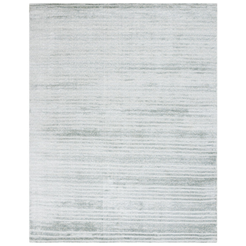 Borst Hand Loomed Viscose Solid Color Rug, Rectangle 8' x 10'
