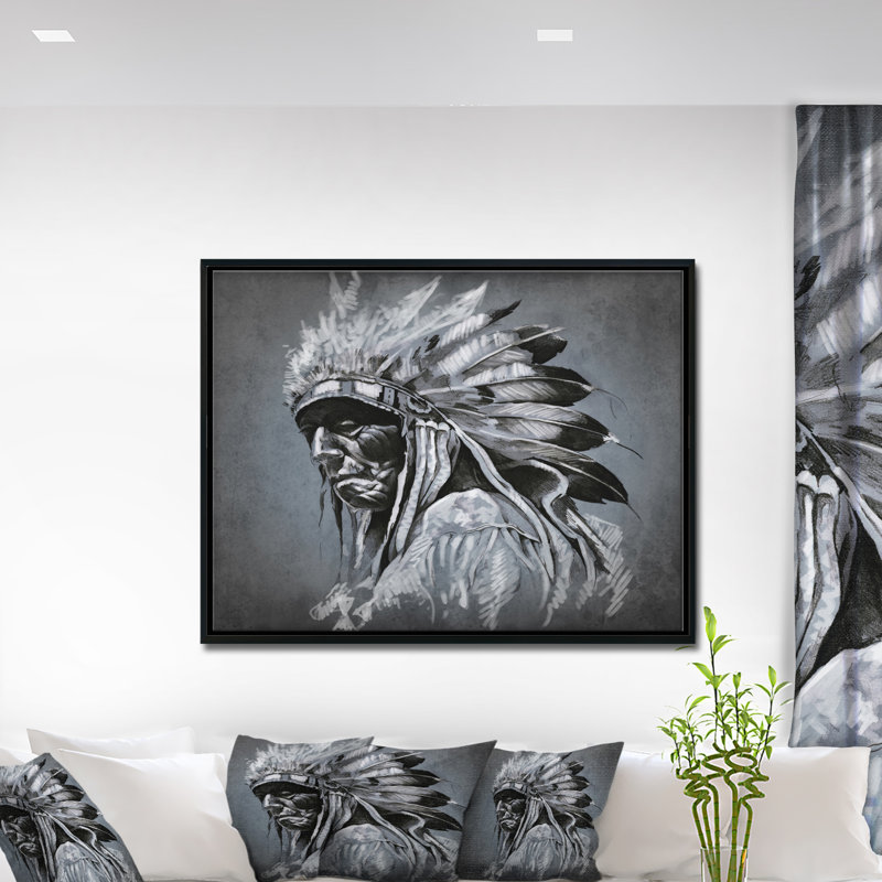 Tigre des Amérindiens - reproduction d'art, H 12 po x l 20 po x p 1 po, Toile avec cadre flottant