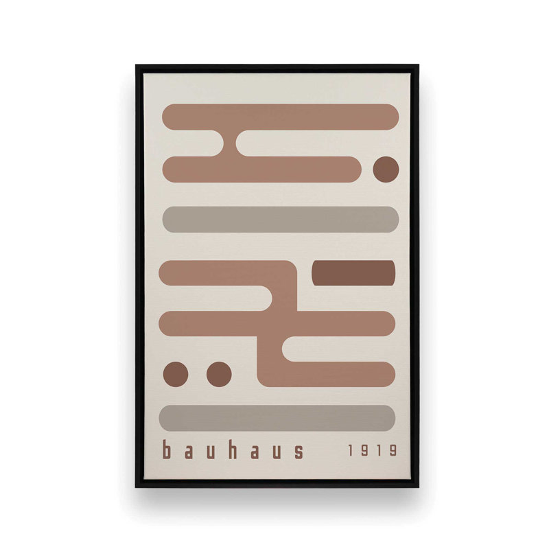 «Brown Bauhaus Minimalist Circuitry I», reproduction sur toile, H 36,75 po x l 24,75 po, Noir satiné