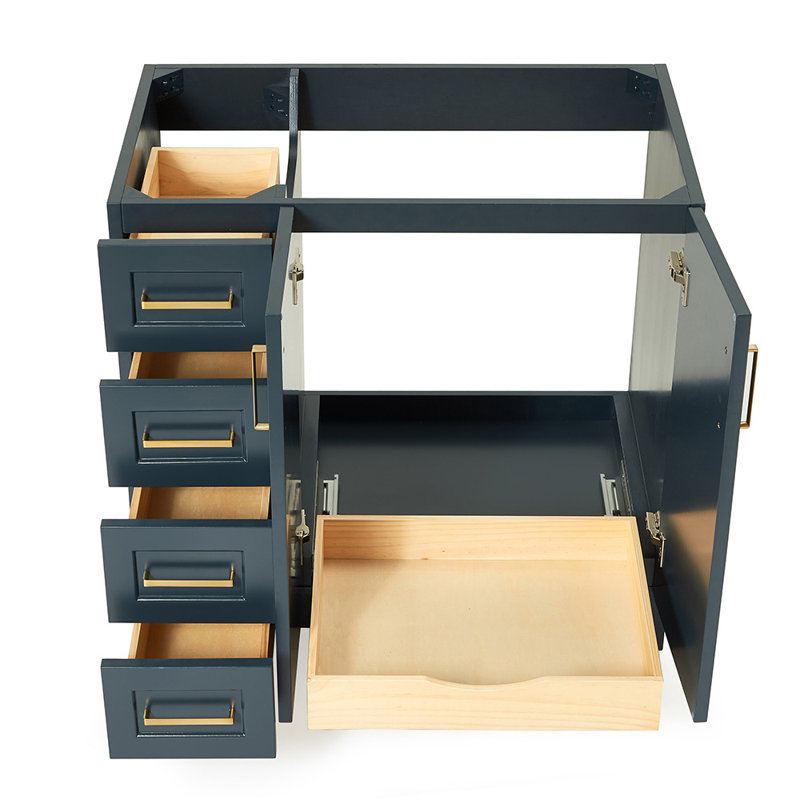 Base de meuble-lavabo simple 36 po Sawyer, Bleu minuit