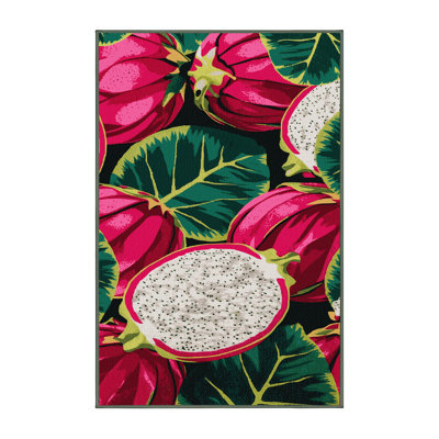 Washable Dragon Fruit Pitaya Fruits Area Rug