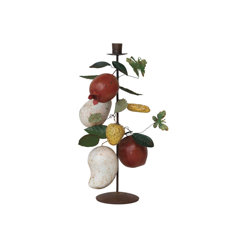 Orchard Bounty Metal Taper Candle Holder