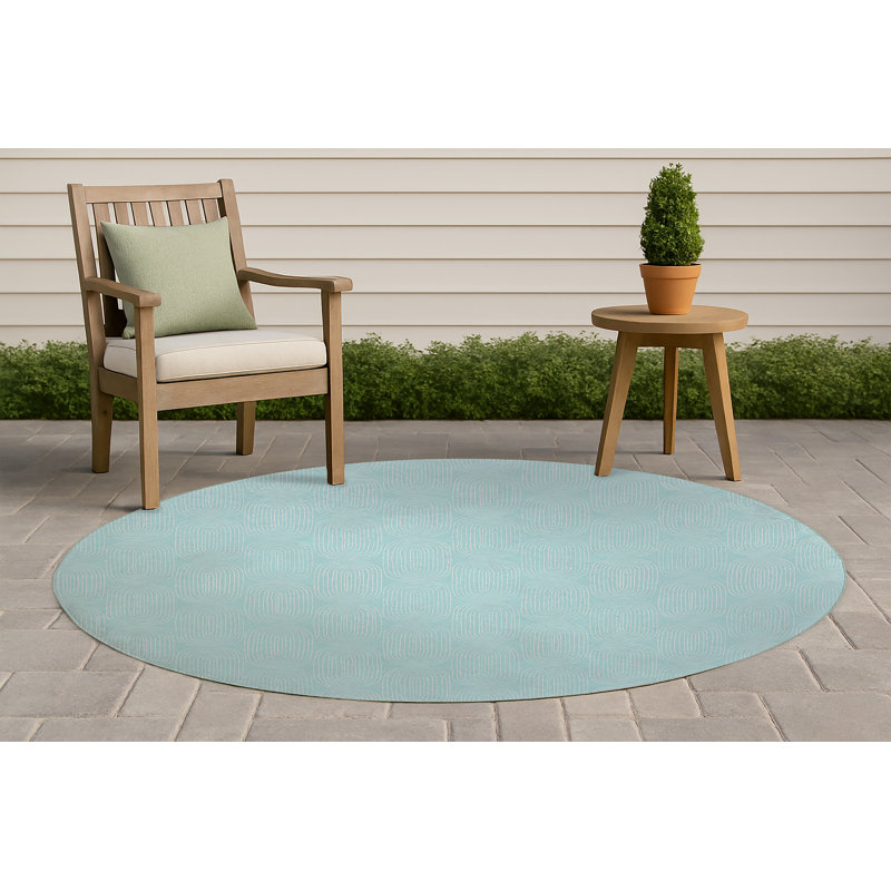 Earthy Embrace Non-Slip Outdoor Rug, Round 5'