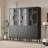 71'' H X 23.6'' W Kitchen Pantry With Bookcases, Glass Door Kitchen Storage Cabinet-1690246002