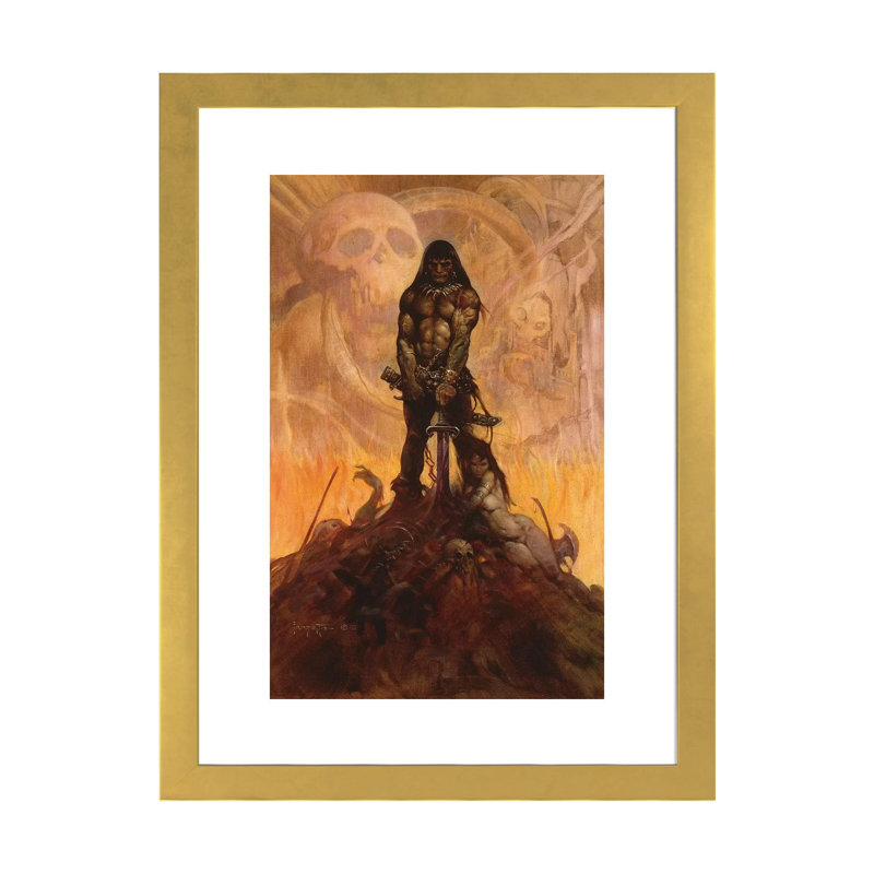 «Barbarian», reproduction d'art, H 24 po x l 16 po x P 1 po, Papier doré