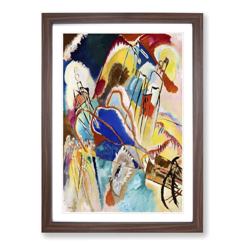 Improvisation No.30 by Wassily Kandinsky - Picture Frame Painting, 36cm H x 27cm W x 2cm D, Walnut Framed